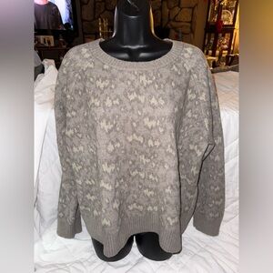 Athleta Hawthorn Animal Print Merino Wool Crewneck Sweater